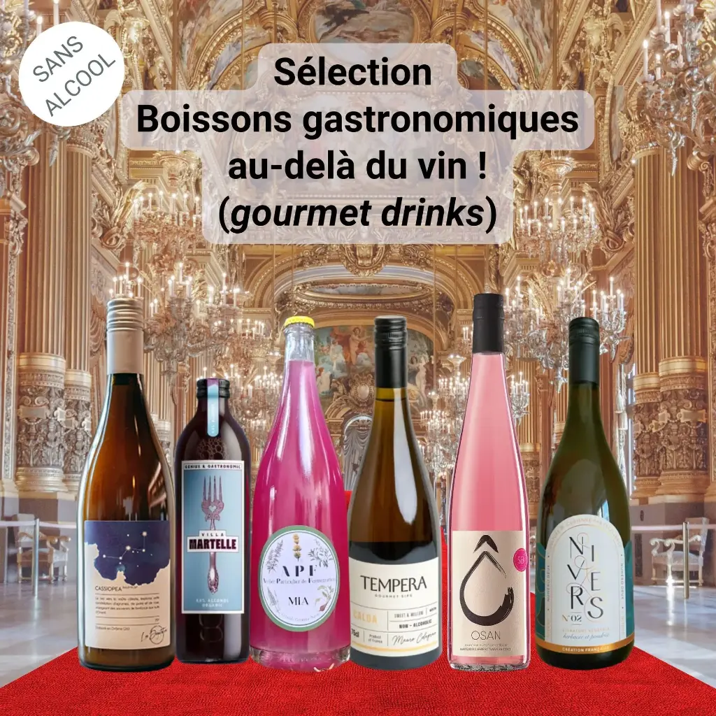 Sélection "boissons gastronomiques / au-delà du vin" (gourmet drinks)