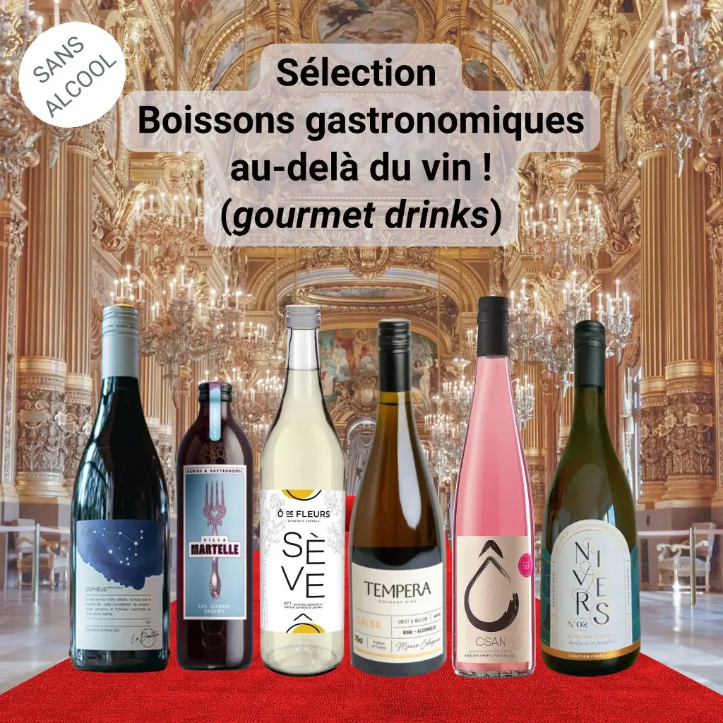 Sélection "boissons gastronomiques / au-delà du vin" (gourmet drinks)