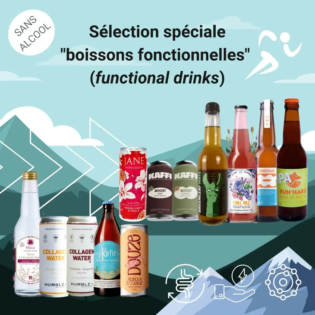 Sélection spéciale "boissons fonctionnelles" (functional drinks)